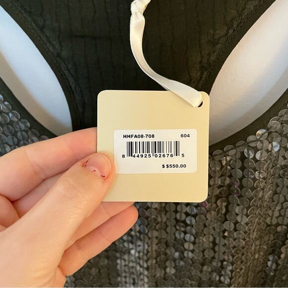 NWT Haute Hippie Sequin Slip Dress in Green Size XS - Picture 3 of 4